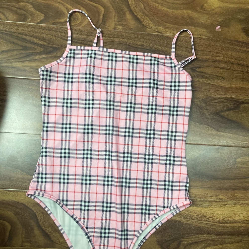 Pink plaid bodysuit